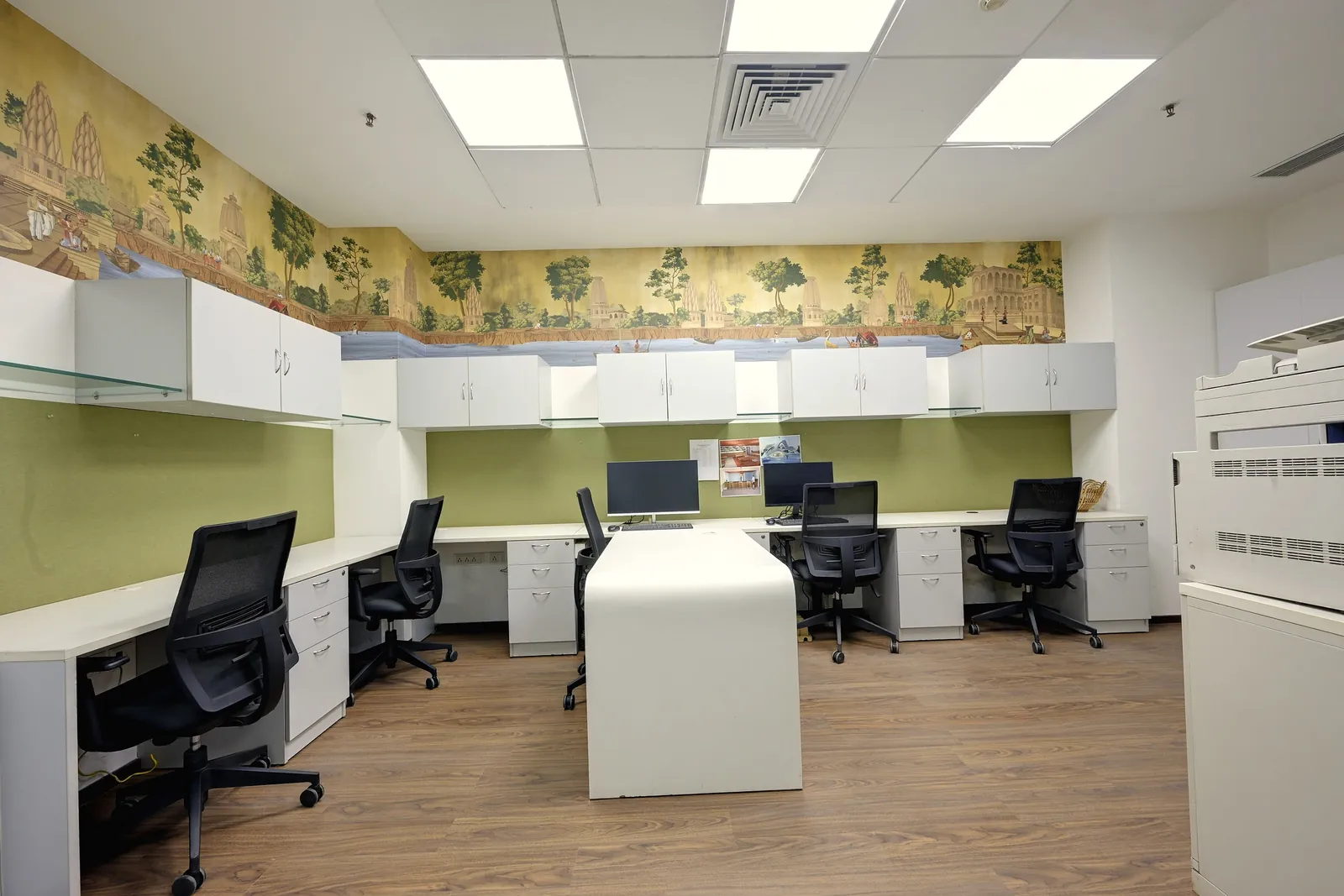 Workstations on the main floor