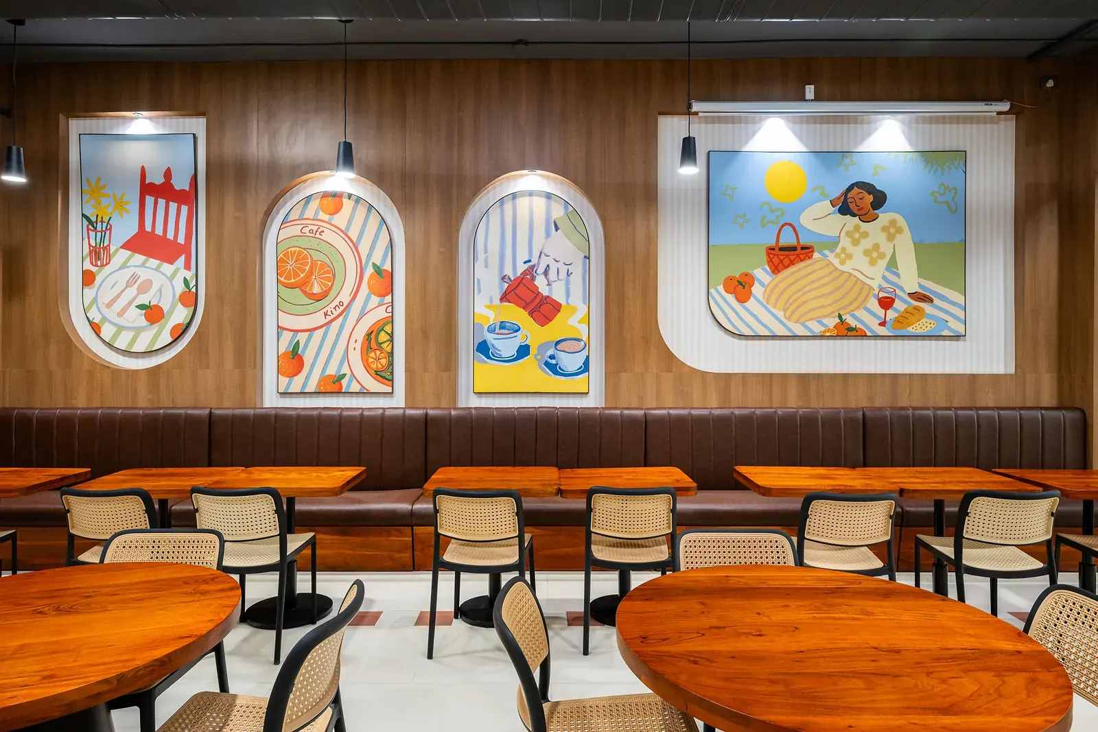 Murals along the dining hall